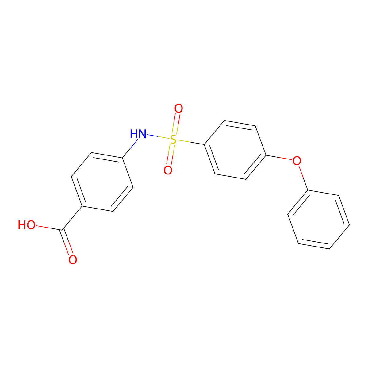 Benzoicacid, 4-[[(4-phenoxyphenyl)sulfonyl]amino]- molecular structure, CAS 302603-63-0