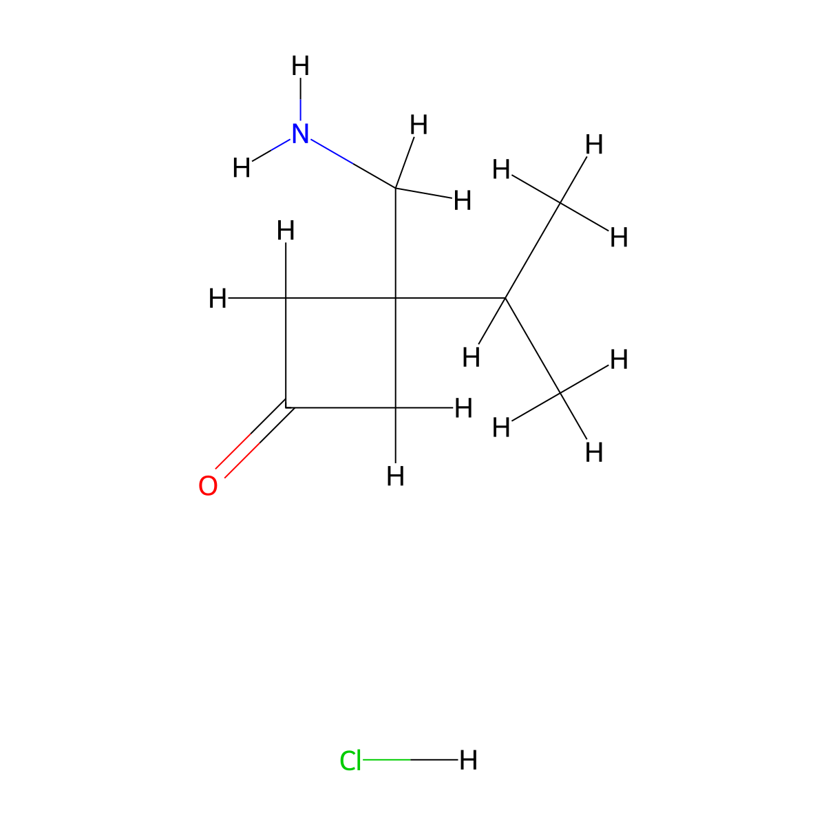 3-(Aminomethyl)-3-isopropyl-cyclobutanone hydrochloride molecular structure, CAS 3026030-44-1