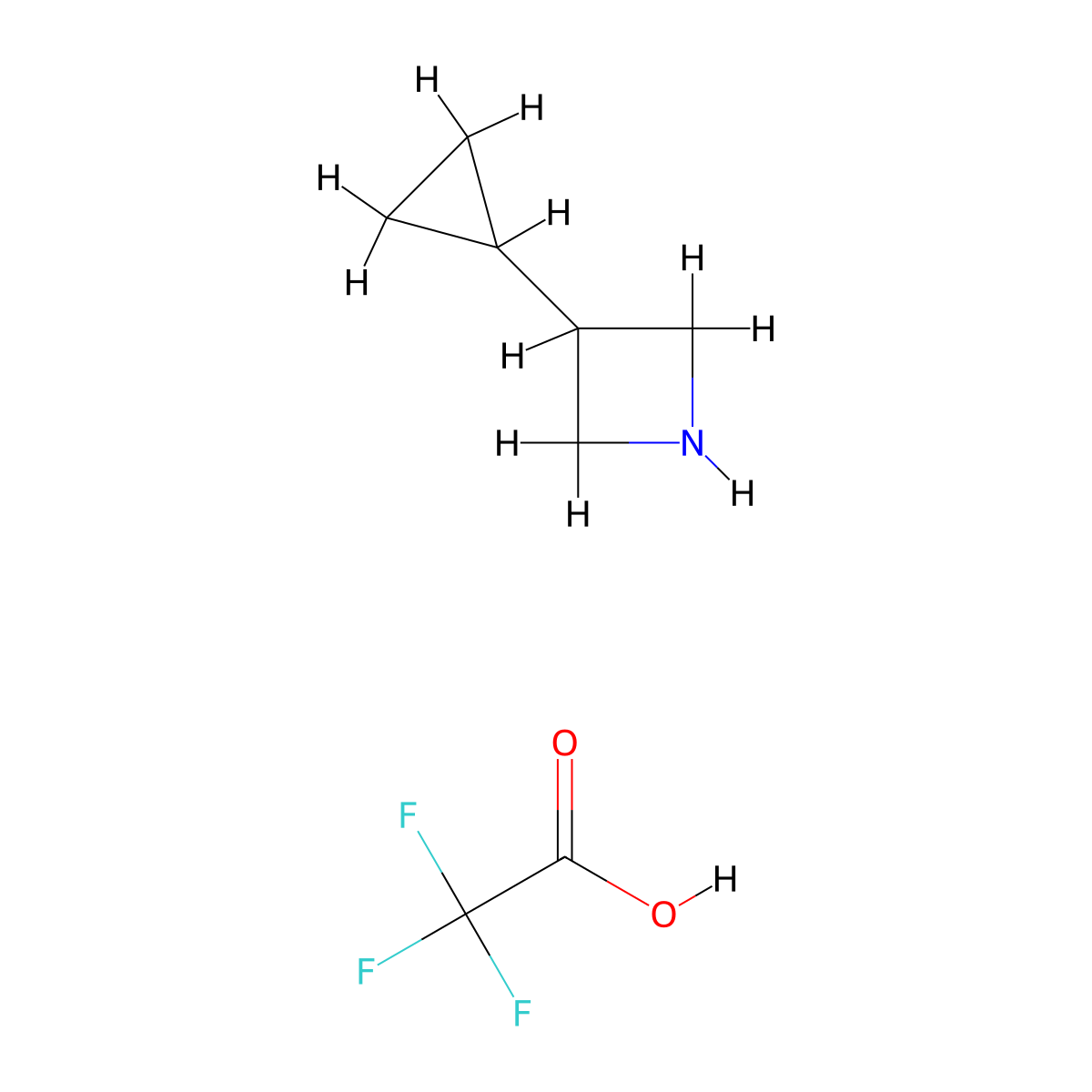 3-Cyclopropylazetidine 2,2,2-trifluoroacetic acid molecular structure, CAS 3026031-31-9