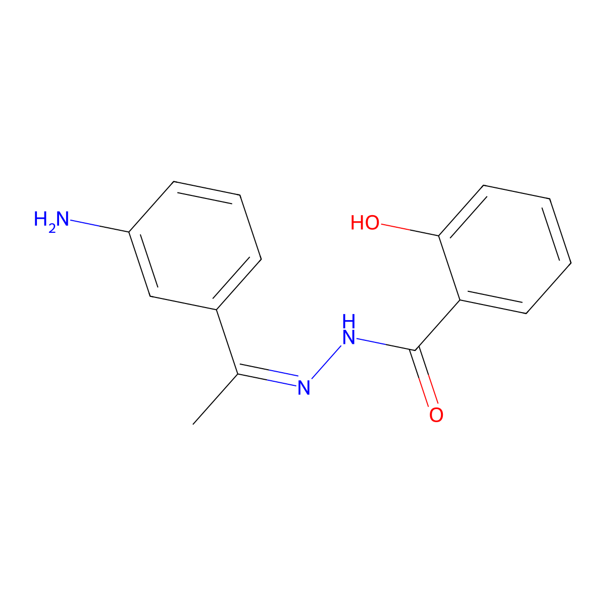 (Z)-N'-(1-(3-aminophenyl)ethylidene)-2-hydroxybenzohydrazide molecular structure, CAS 302604-66-6
