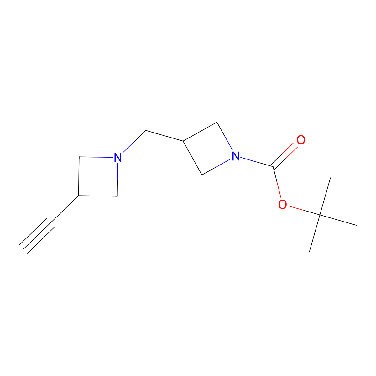 tert-Butyl 3-((3-ethynylazetidin-1-yl)methyl)azetidine-1-carboxylate molecular structure, CAS 3026040-43-4