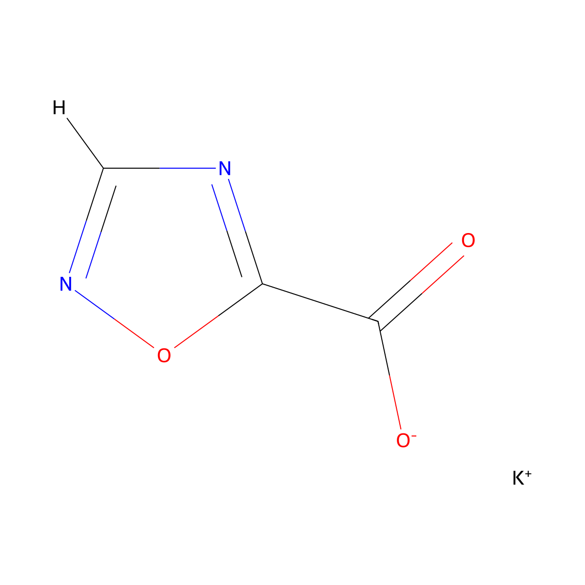 1,2,4-Oxadiazole-5-carboxylic acid potassium salt molecular structure, CAS 3026041-06-2