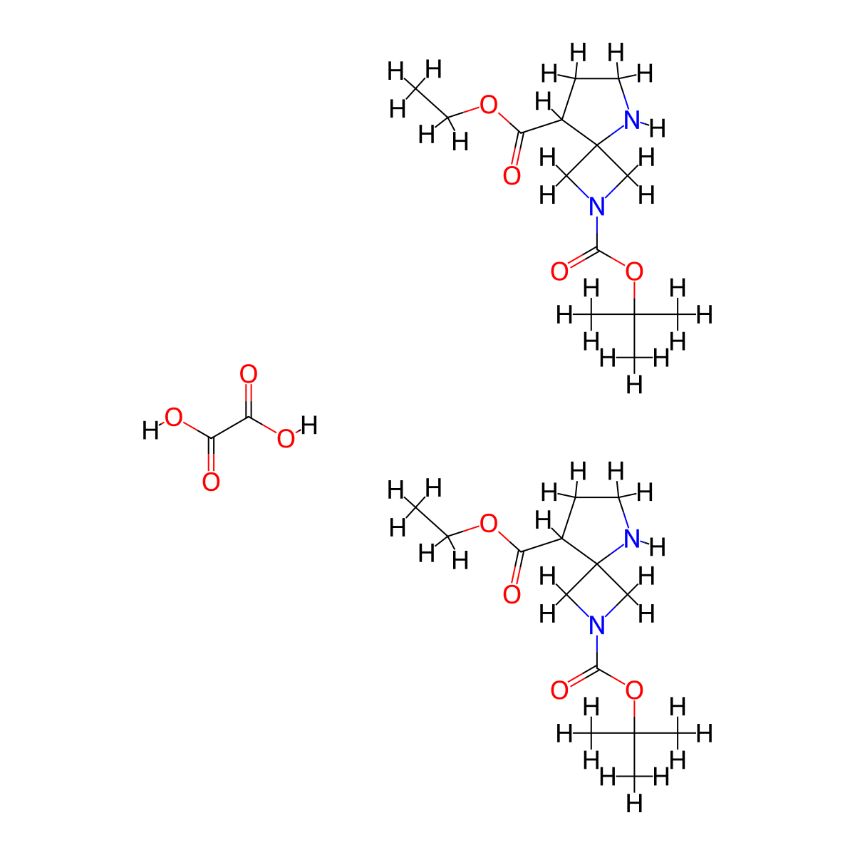 O2-Tert-butyl O8-ethyl 2,5-diazaspiro[3.4]octane-2,8-dicarboxylate hemi(oxalic acid) molecular structure, CAS 3026051-62-4