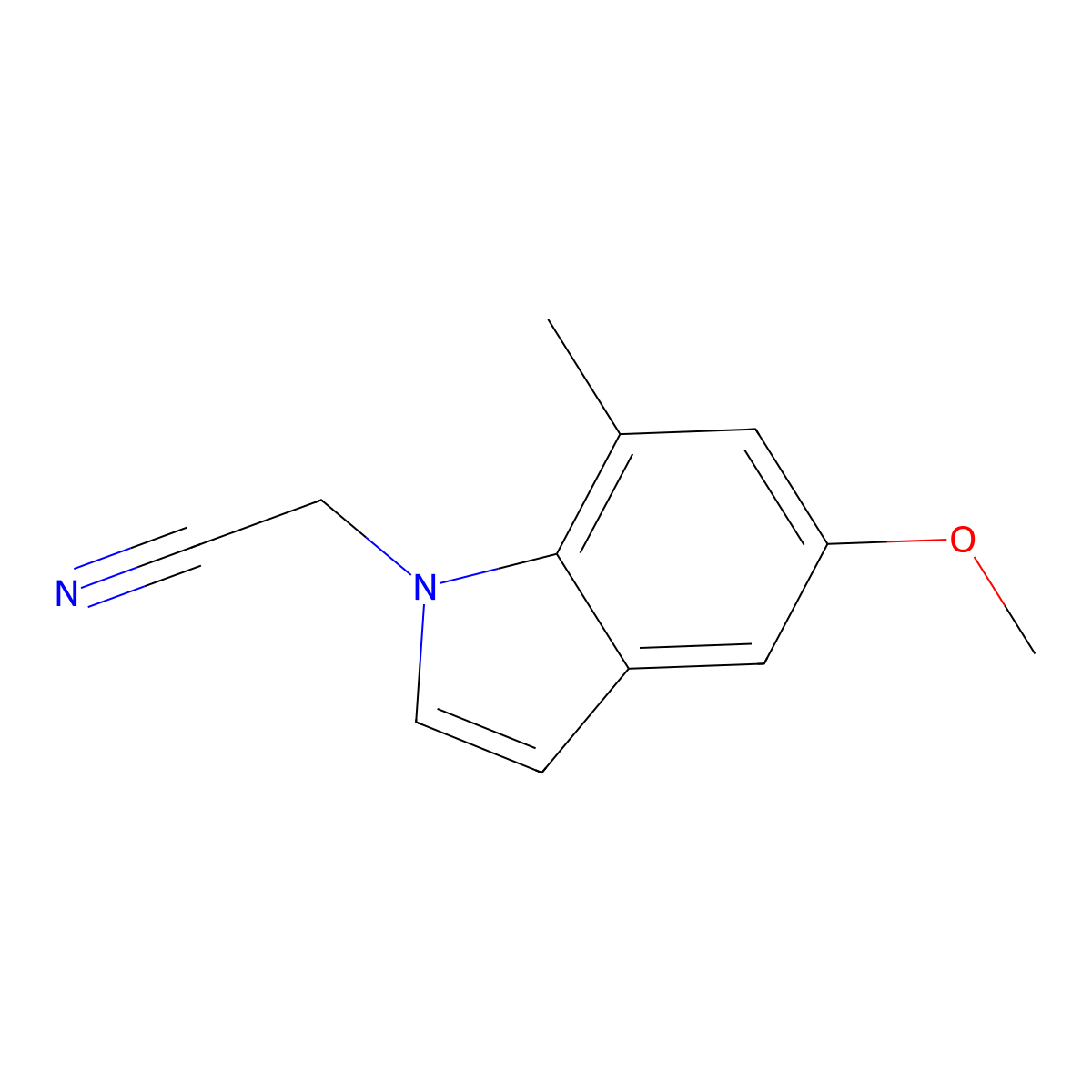 2-(5-Methoxy-7-methyl-indol-1-YL)acetonitrile molecular structure, CAS 3026051-64-6