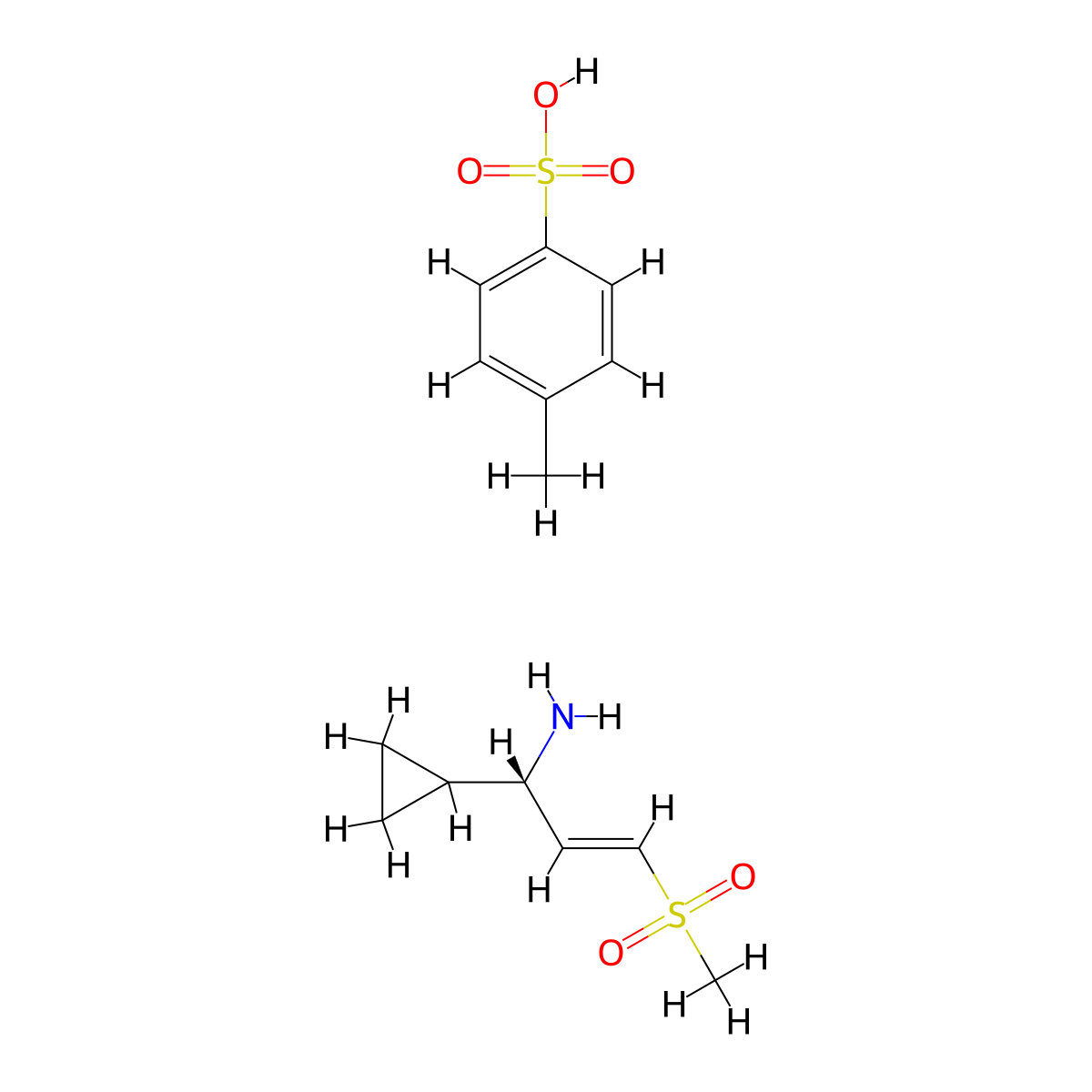 (S,E)-1-Cyclopropyl-3-(methylsulfonyl)prop-2-EN-1-amine 4-(methylbenzenesulfonate) molecular structure, CAS 3026089-18-6