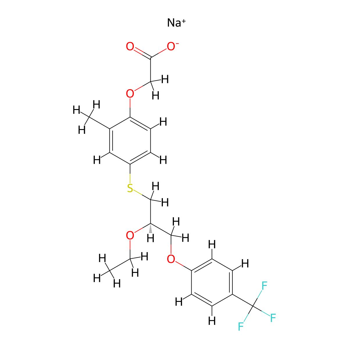 Seladelpar sodium salt molecular structure, CAS 3026272-26-1