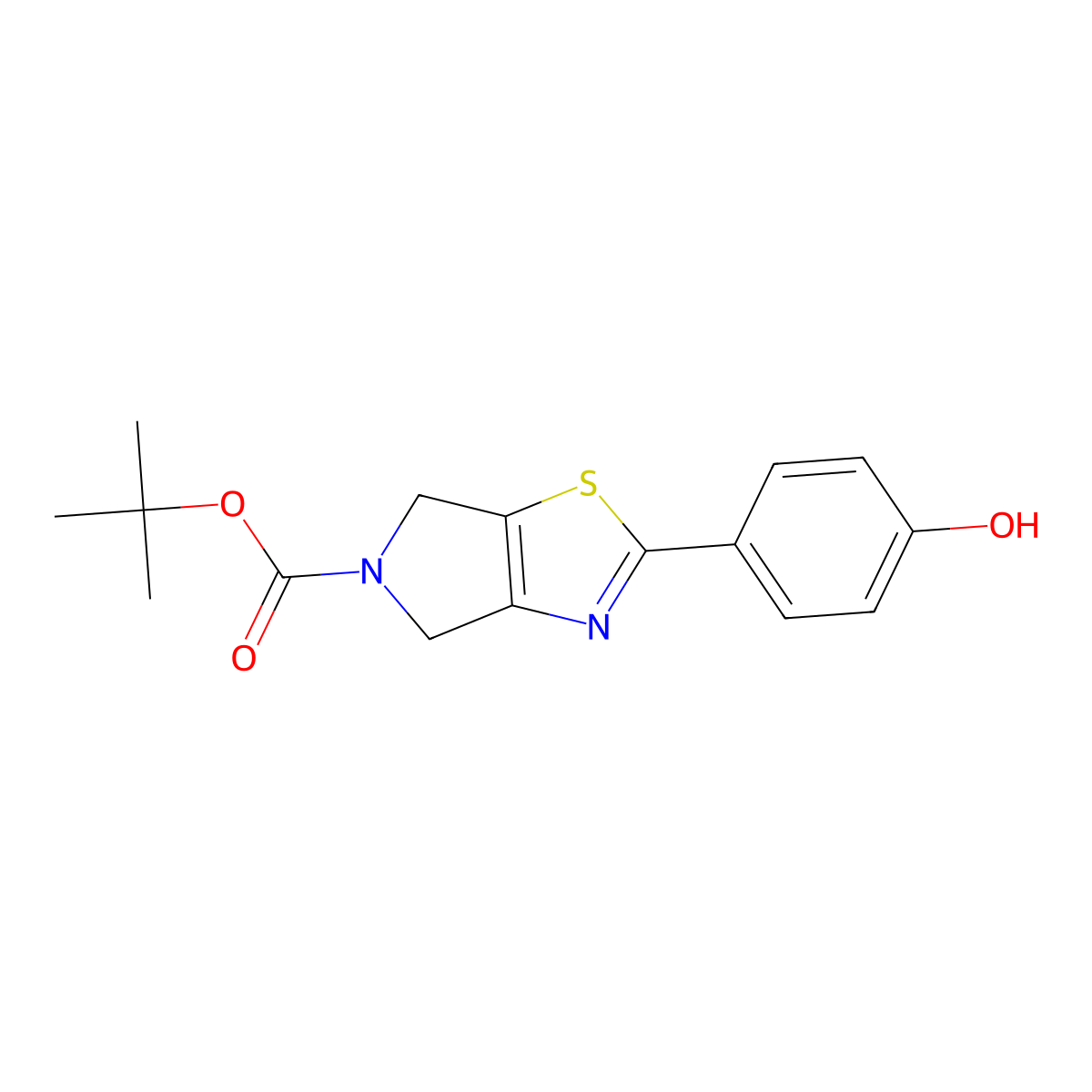 4-(5-Boc-5,6-dihydro-4H-pyrrolo[3,4-d]thiazol-2-yl)phenol molecular structure, CAS 3026330-52-6