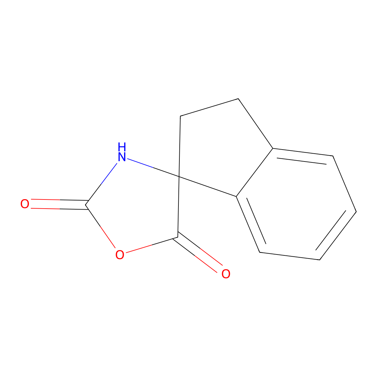 Spiro[1,2-dihydroindene-3,4'-1,3-oxazolidine]-2',5'-dione molecular structure, CAS 30265-09-9