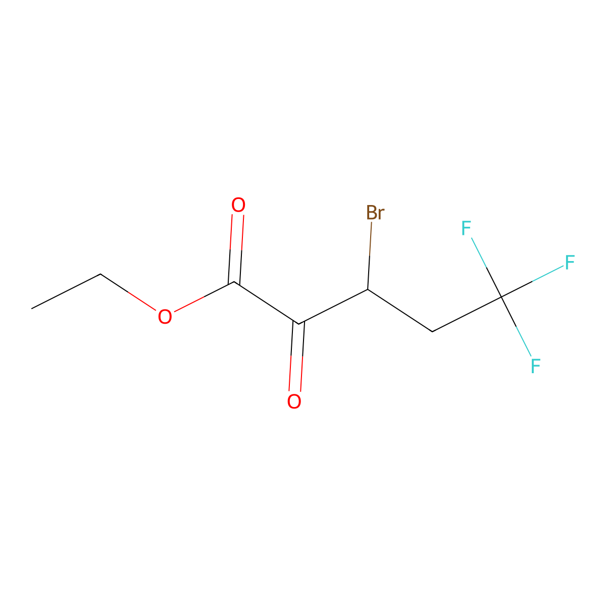 Ethyl 3-bromo-5,5,5-trifluoro-2-oxopentanoate molecular structure, CAS 3026518-05-5