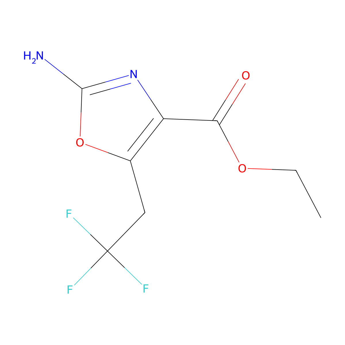 Ethyl 2-amino-5-(2,2,2-trifluoroethyl)-1,3-oxazole-4-carboxylate molecular structure, CAS 3026518-06-6