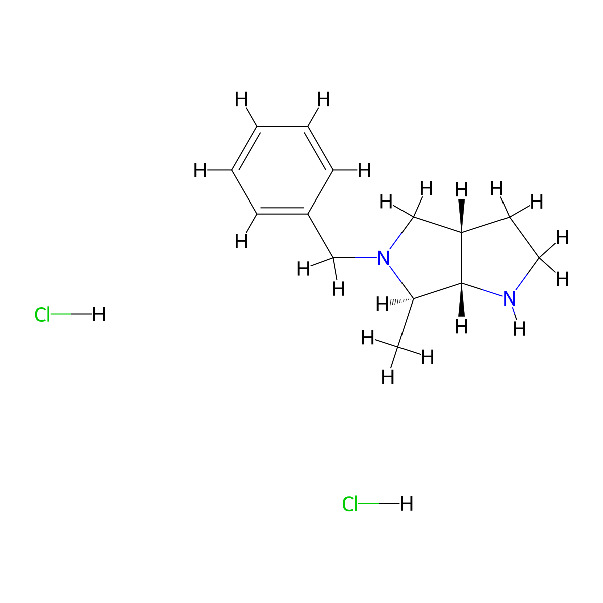 rac-(3aR,6S,6aR)-5-benzyl-6-methyl-octahydropyrrolo[3,4-b]pyrrole dihydrochloride molecular structure, CAS 3026594-74-8