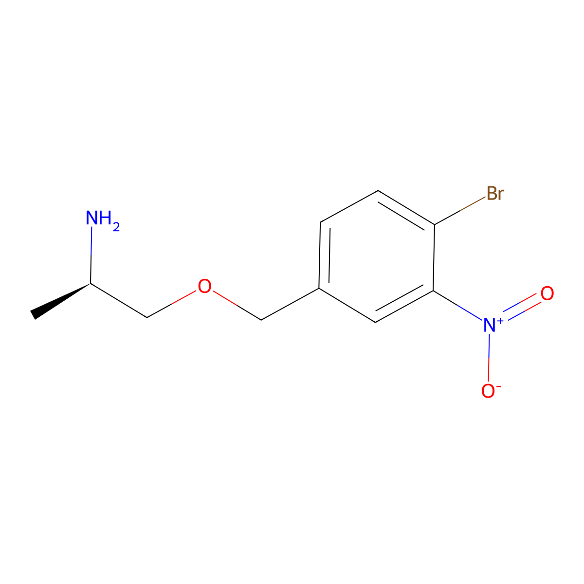 (R)-1-((4-bromo-3-nitrobenzyl)oxy)propan-2-amine molecular structure, CAS 3026594-94-2