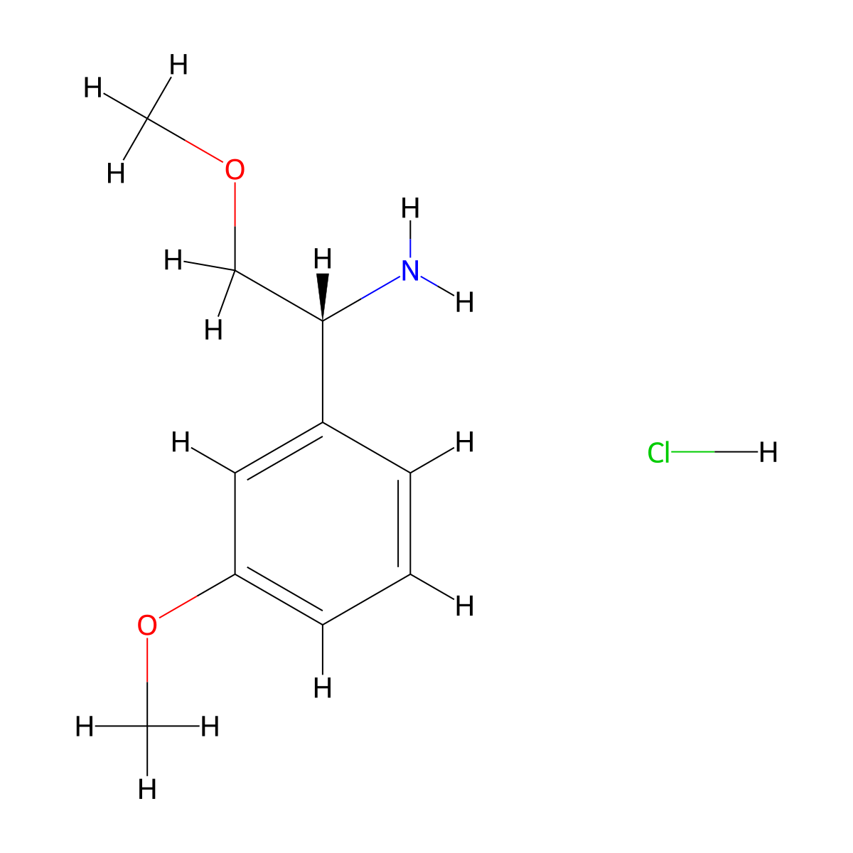 (R)-2-Methoxy-1-(3-methoxyphenyl)ethan-1-amine (hydrochloride) molecular structure, CAS 3026594-97-5