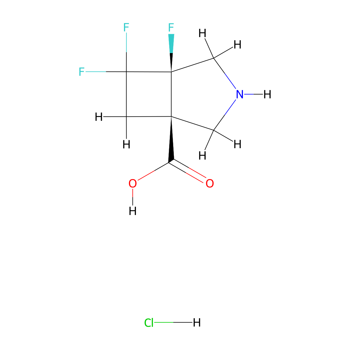 rac-(1R,5S)-5,6,6-trifluoro-3-azabicyclo[3.2.0]heptane-1-carboxylic acid hydrochloride molecular structure, CAS 3026595-23-0