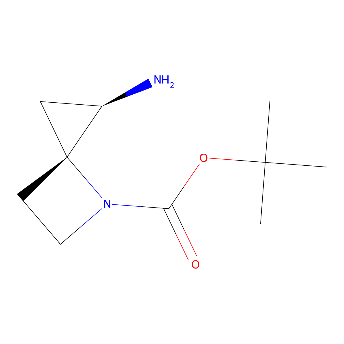 rac-tert-butyl (1R,3R)-1-amino-4-azaspiro[2.3]hexane-4-carboxylate molecular structure, CAS 3026595-37-6