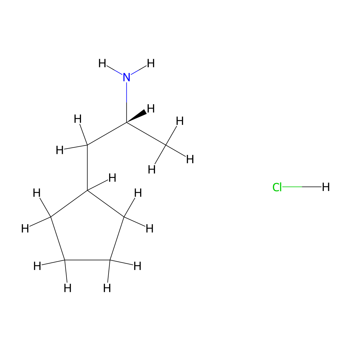 (R)-1-Cyclopentylpropan-2-amine hydrochloride molecular structure, CAS 3026595-51-4