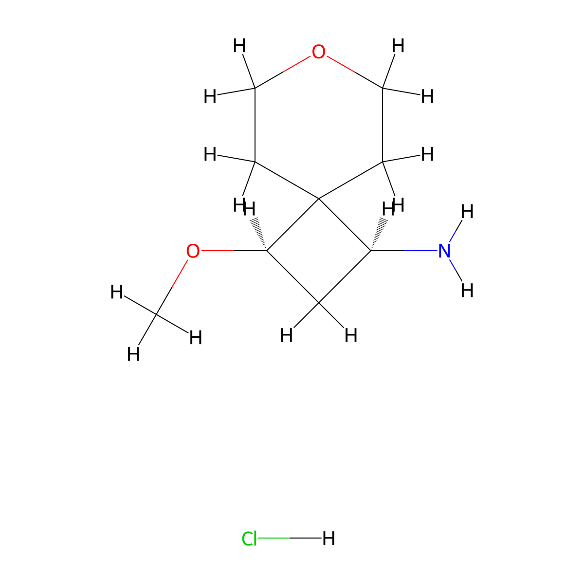 rac-(1R,3S)-3-methoxy-7-oxaspiro[3.5]nonan-1-amine hydrochloride molecular structure, CAS 3026595-64-9