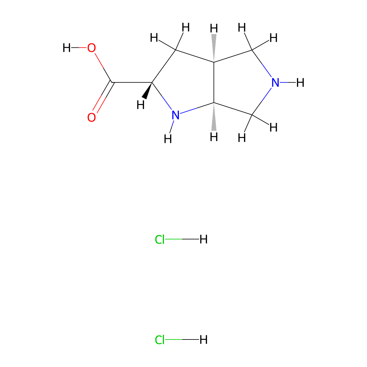 rac-(2R,3aR,6aR)-octahydropyrrolo[2,3-c]pyrrole-2-carboxylic acid dihydrochloride molecular structure, CAS 3026595-72-9
