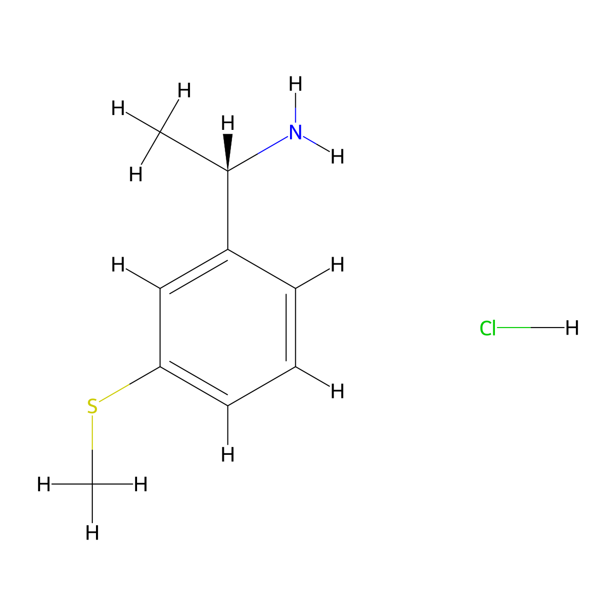 (S)-1-(3-(Methylthio)phenyl)ethan-1-amine hydrochloride molecular structure, CAS 3026595-84-3
