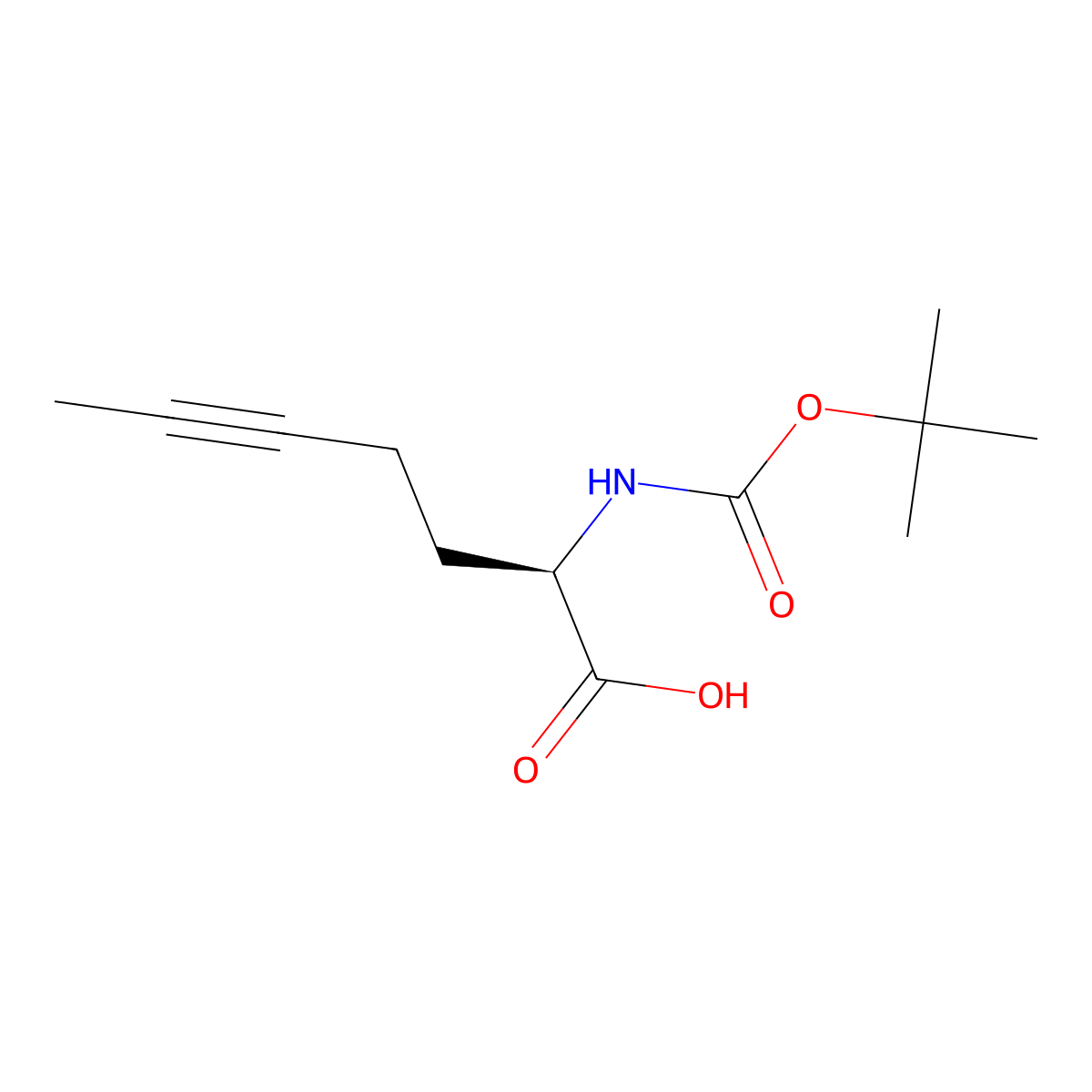 (2R)-2-{[(tert-butoxy)carbonyl]amino}hept-5-ynoic acid molecular structure, CAS 3026595-94-5