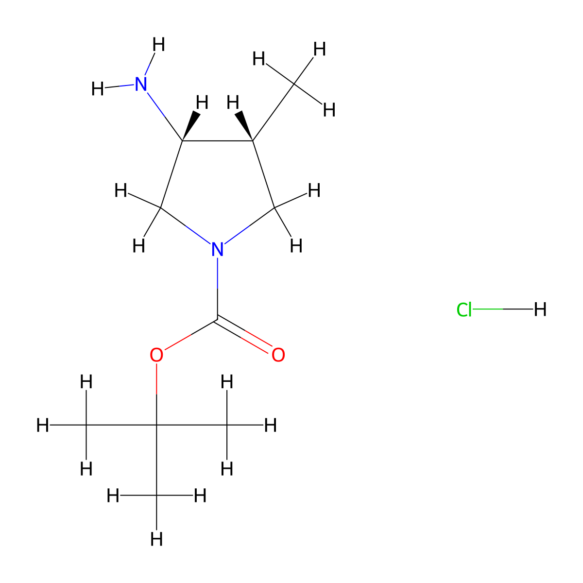 cis-tert-Butyl 3-amino-4-methylpyrrolidine-1-carboxylate hydrochloride molecular structure, CAS 3026596-20-0