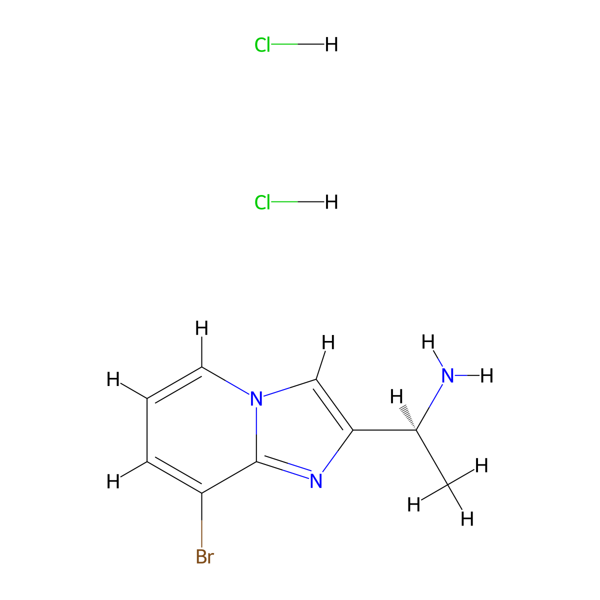 (1S)-1-{8-bromoimidazo[1,2-a]pyridin-2-yl}ethan-1-amine dihydrochloride molecular structure, CAS 3026596-29-9