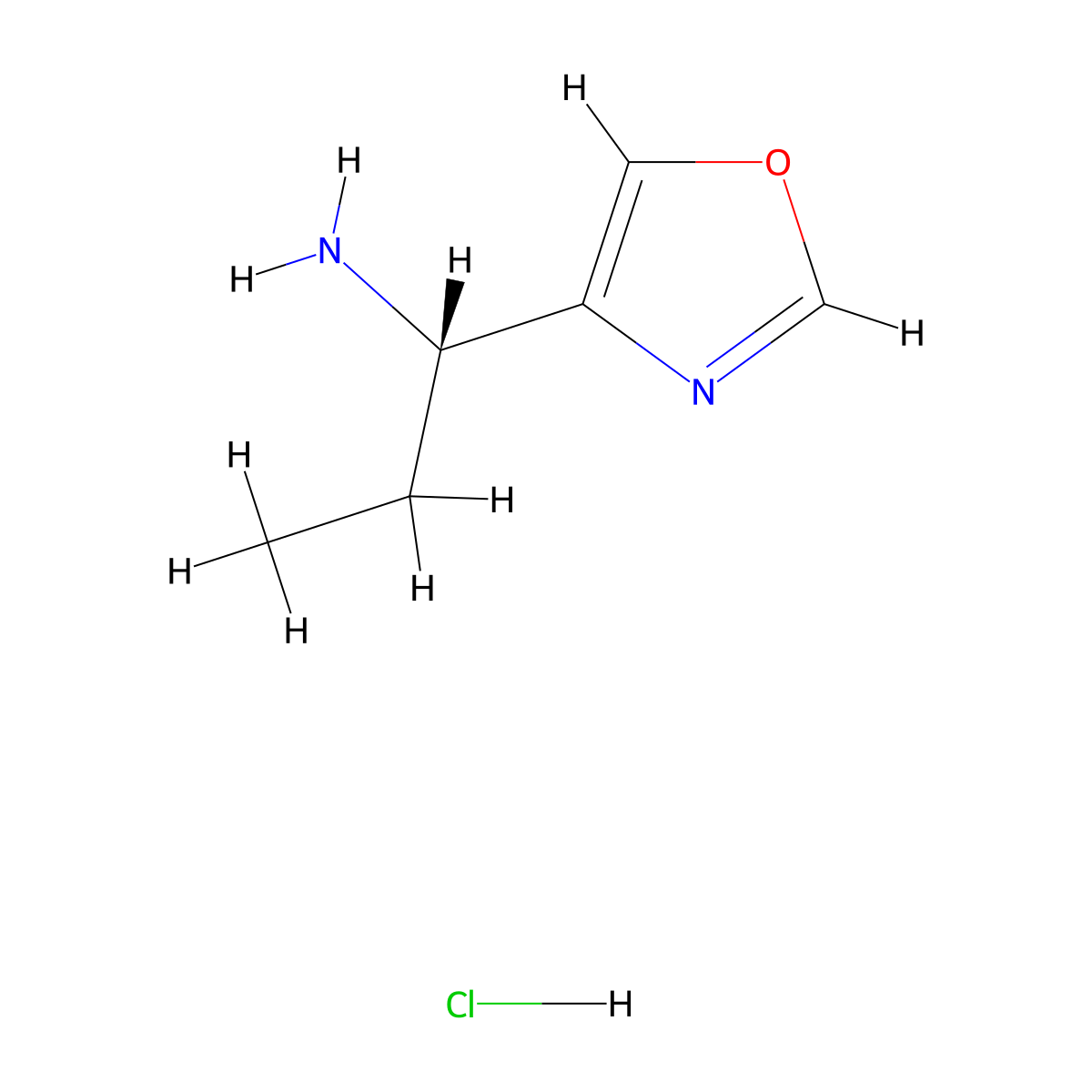 (1S)-1-(1,3-oxazol-4-yl)propan-1-amine hydrochloride molecular structure, CAS 3026596-33-5