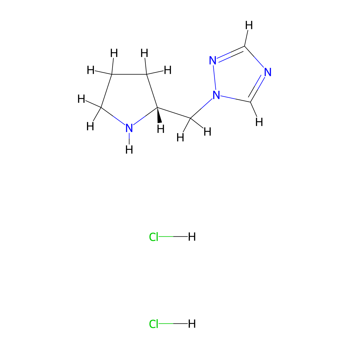 1-{[(2R)-pyrrolidin-2-yl]methyl}-1H-1,2,4-triazole dihydrochloride molecular structure, CAS 3026596-37-9