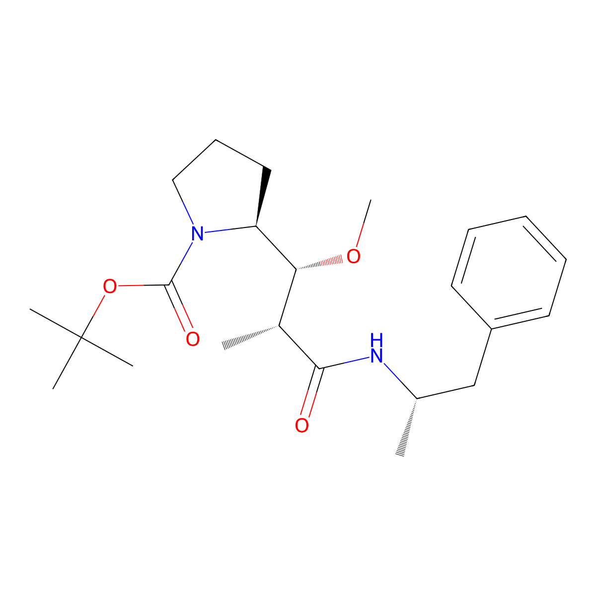 N-Boc-dolaproine-amide-Me-Phe molecular structure, CAS 3026596-72-2