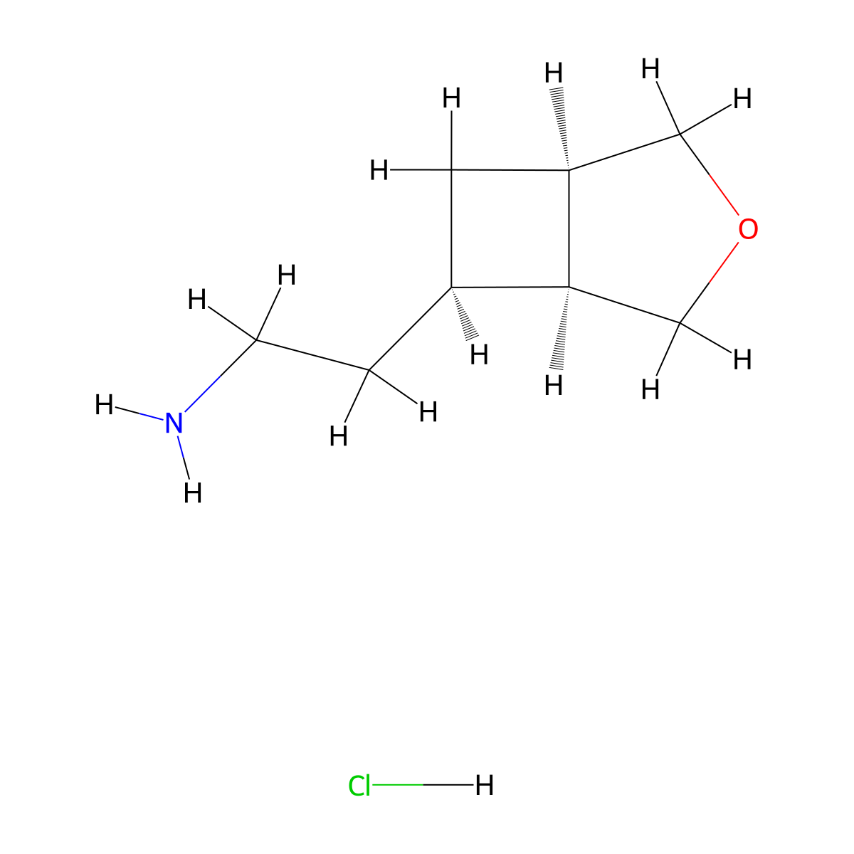 rac-2-[(1R,5S,6R)-3-oxabicyclo[3.2.0]heptan-6-yl]ethan-1-amine hydrochloride molecular structure, CAS 3026596-92-6