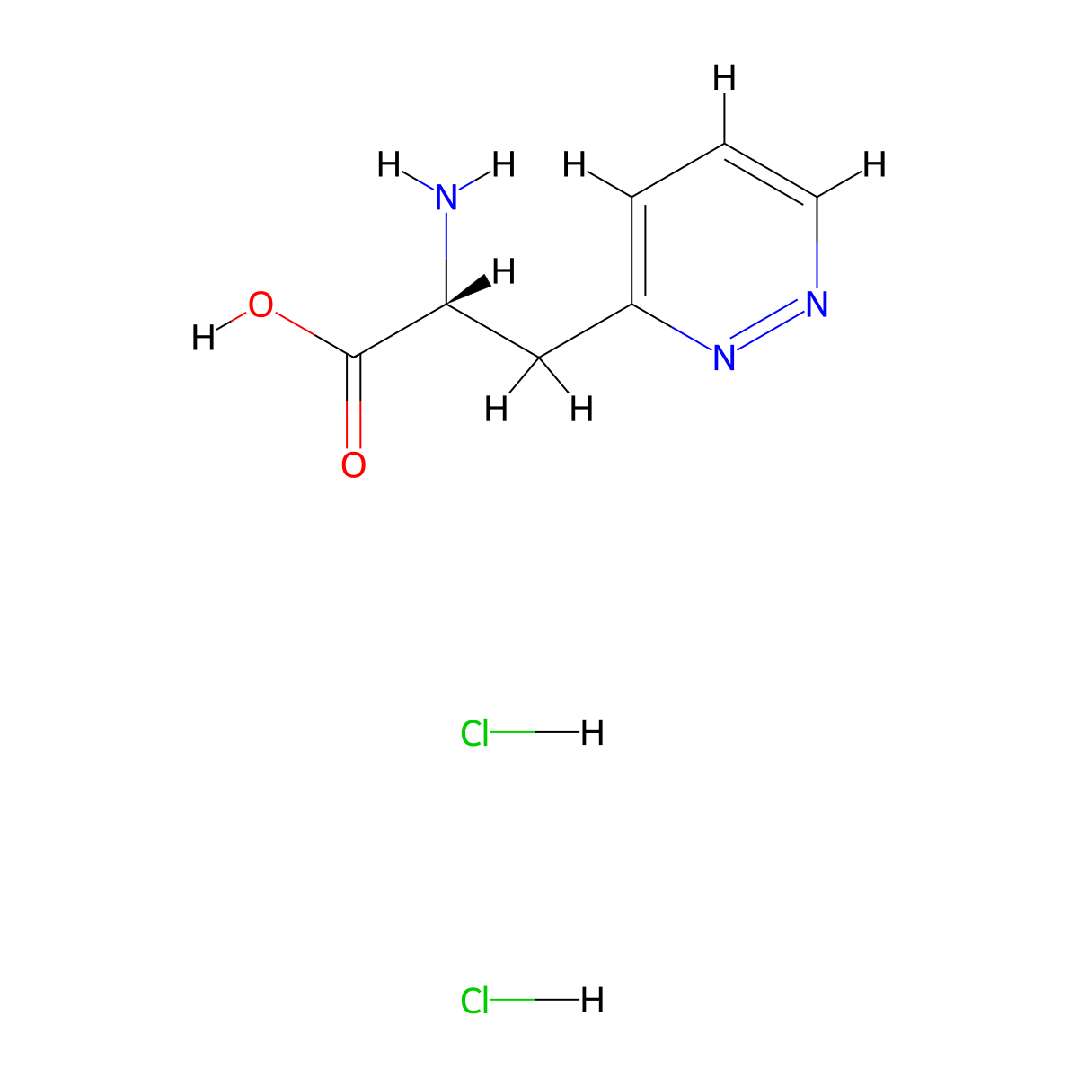 (2R)-2-amino-3-(pyridazin-3-yl)propanoic acid dihydrochloride molecular structure, CAS 3026596-97-1