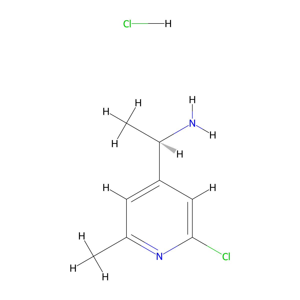 (R)-1-(2-Chloro-6-methylpyridin-4-yl)ethan-1-amine hydrochloride molecular structure, CAS 3026597-16-7