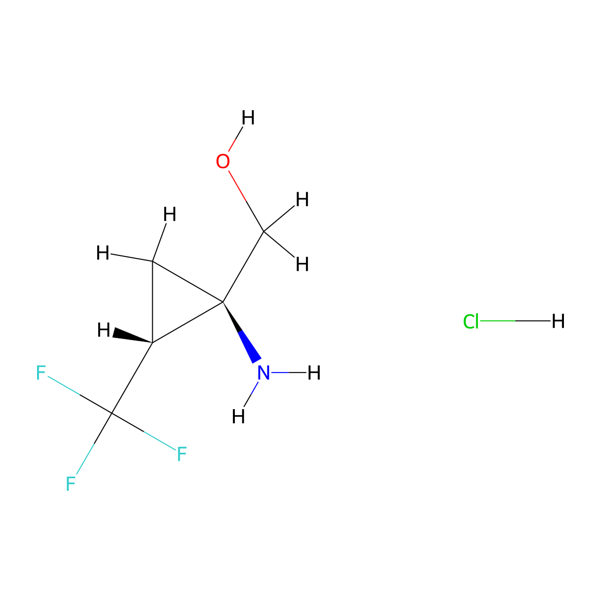 rac-[(1R,2R)-1-amino-2-(trifluoromethyl)cyclopropyl]methanol hydrochloride molecular structure, CAS 3026597-21-4
