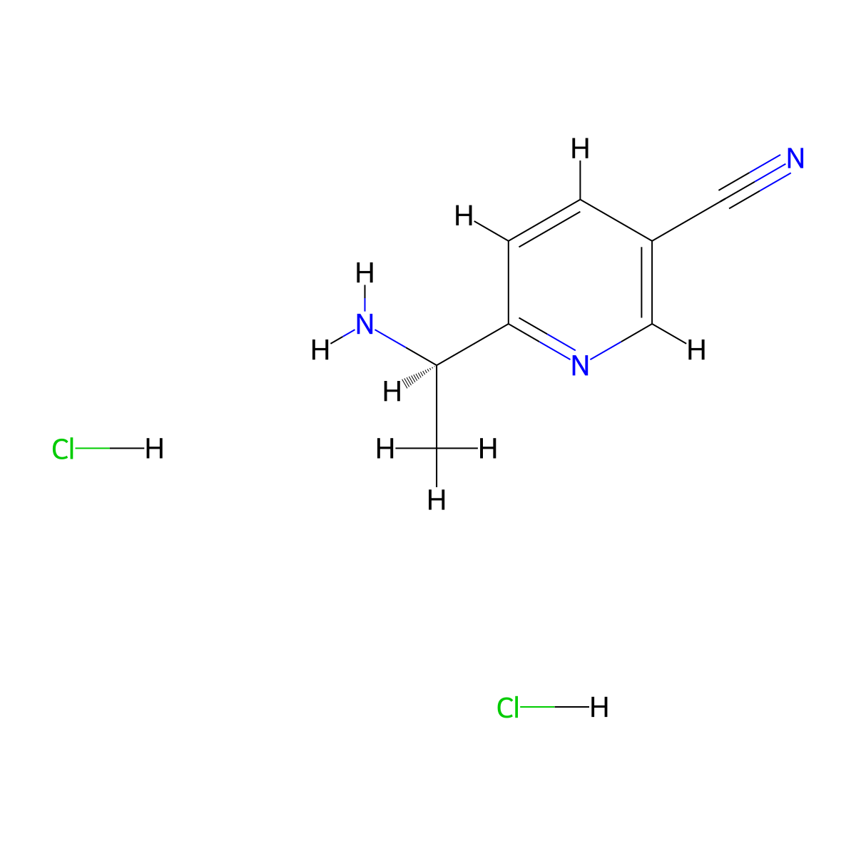 (R)-6-(1-Aminoethyl)nicotinonitrile dihydrochloride molecular structure, CAS 3026597-33-8