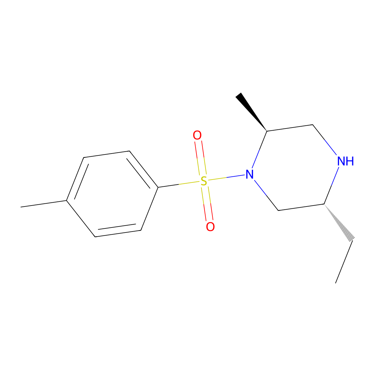 (2S,5R)-5-ethyl-2-methyl-1-tosylpiperazine molecular structure, CAS 3026597-34-9