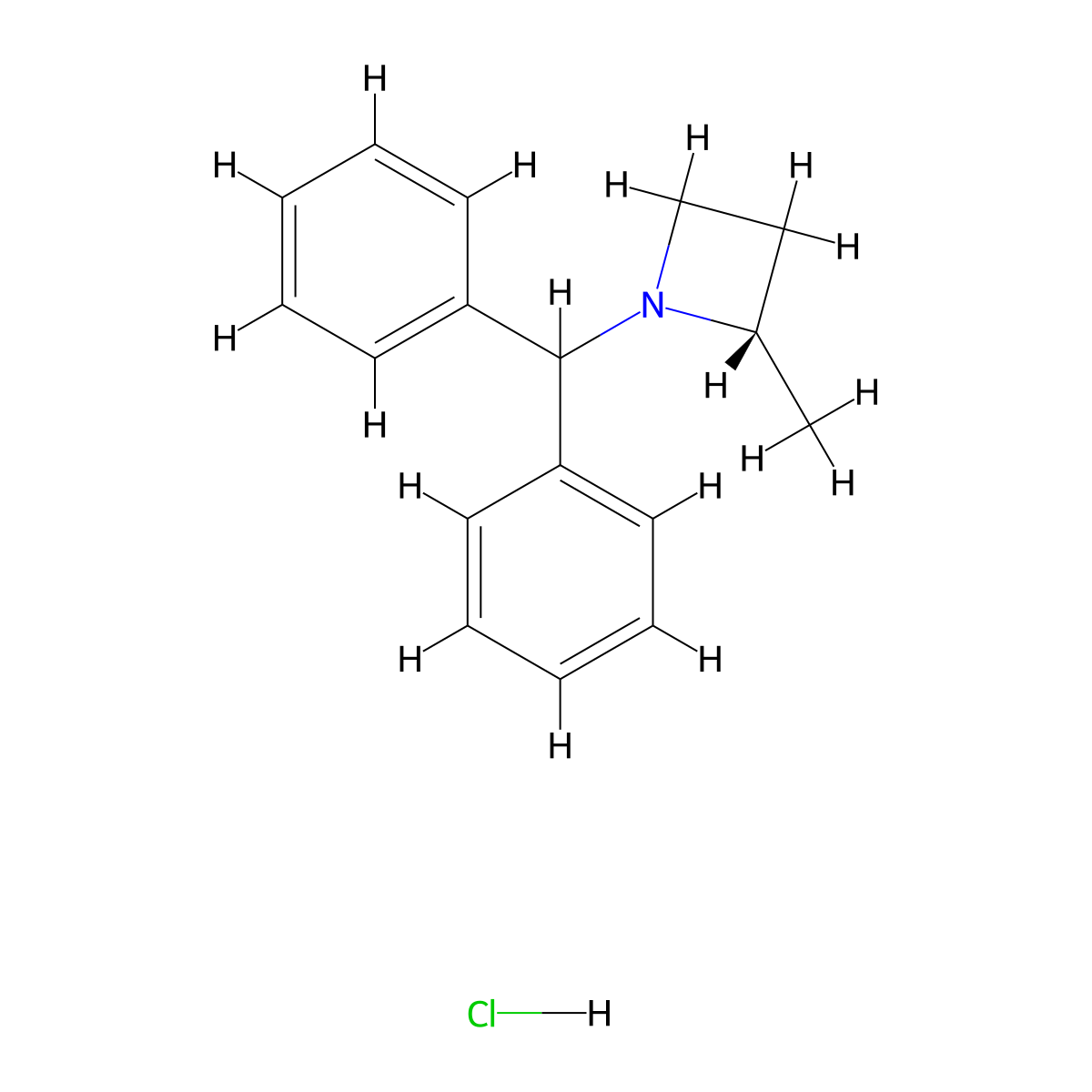 (S)-1-Benzhydryl-2-methylazetidine hydrochloride molecular structure, CAS 3026597-43-0