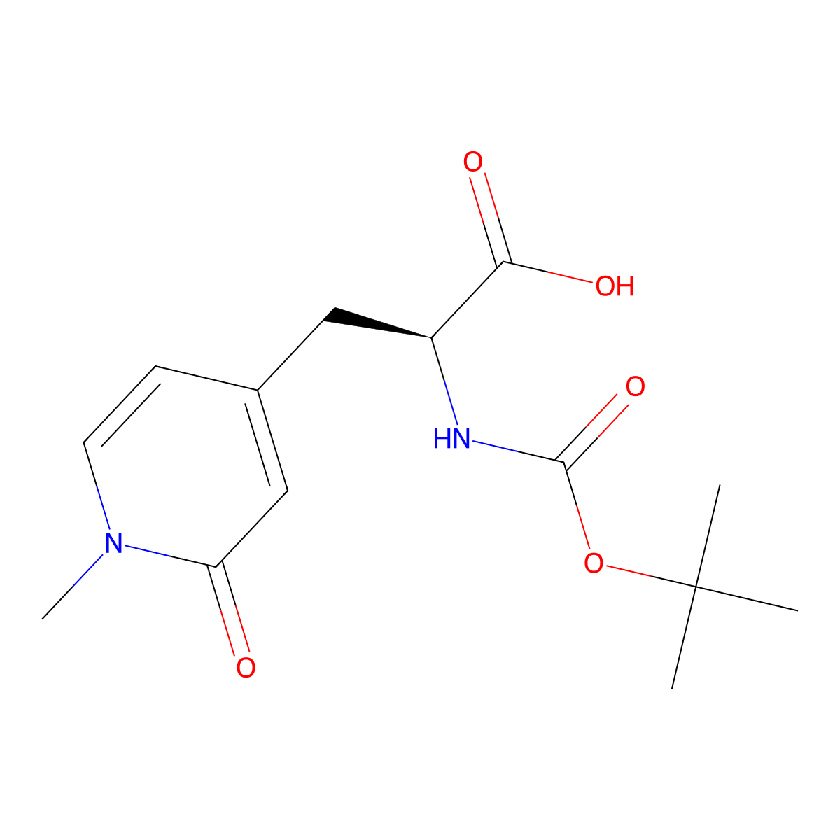 (S)-2-((tert-Butoxycarbonyl)amino)-3-(1-methyl-2-oxo-1,2-dihydropyridin-4-yl)propanoic acid molecular structure, CAS 3026597-57-6
