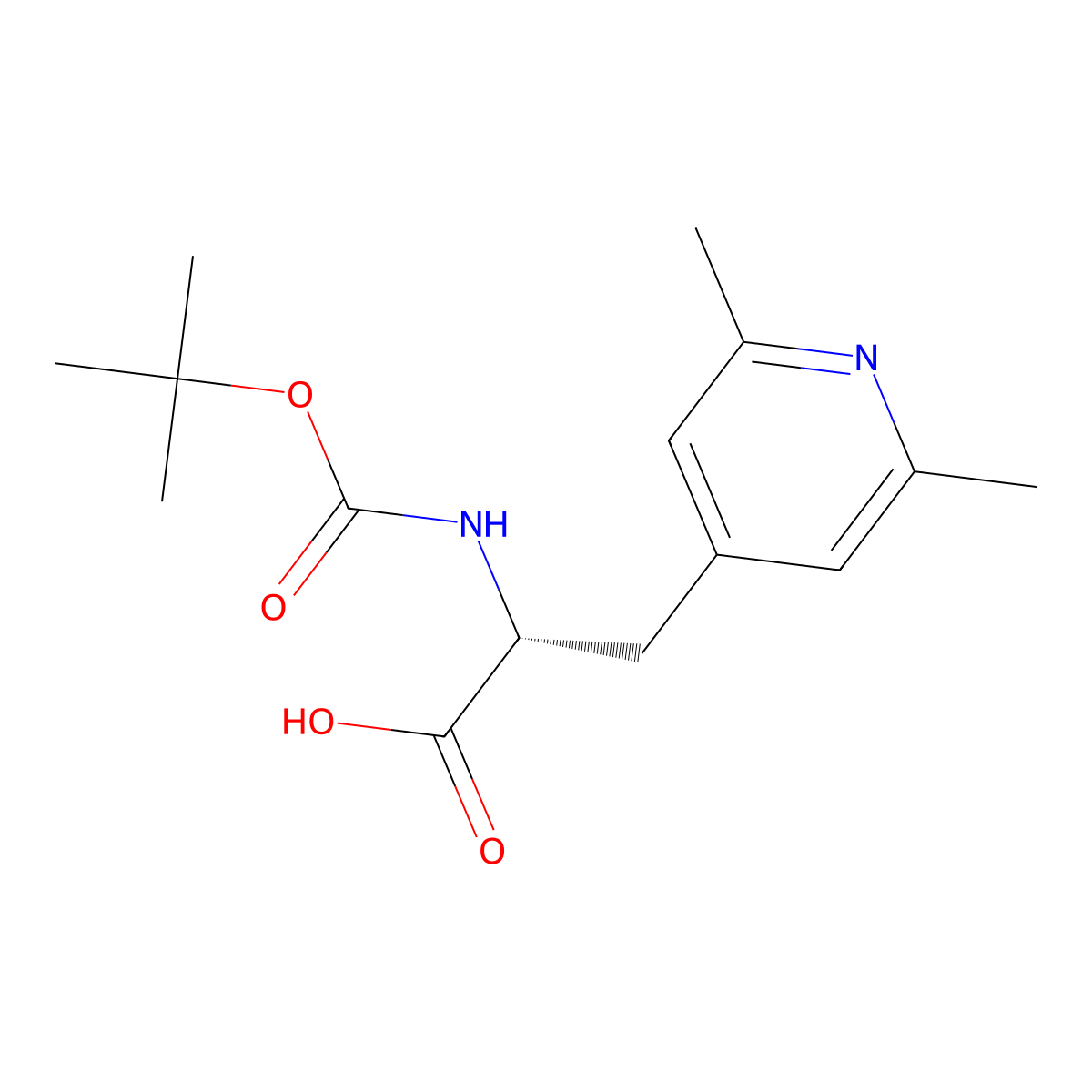 (R)-2-((tert-Butoxycarbonyl)amino)-3-(2,6-dimethylpyridin-4-yl)propanoic acid molecular structure, CAS 3026597-62-3