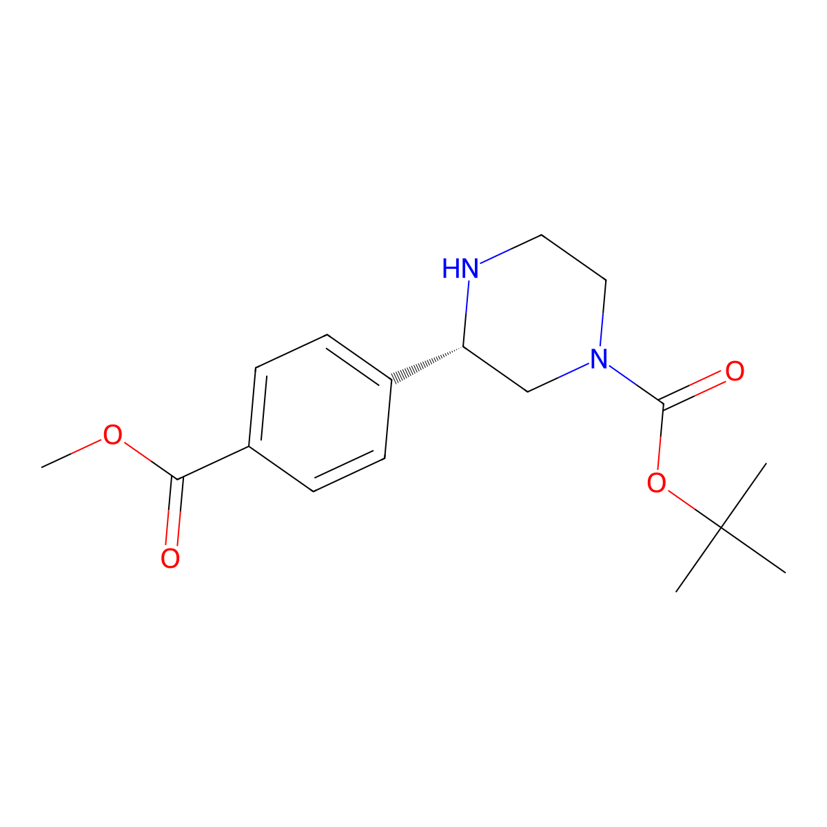 tert-Butyl (S)-3-(4-(methoxycarbonyl)phenyl)piperazine-1-carboxylate molecular structure, CAS 3026597-69-0