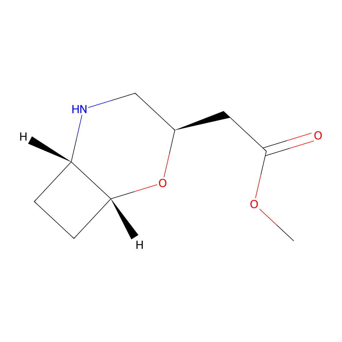 rac-methyl 2-[(1R,3R,6S)-2-oxa-5-azabicyclo[4.2.0]octan-3-yl]acetate molecular structure, CAS 3026597-72-5