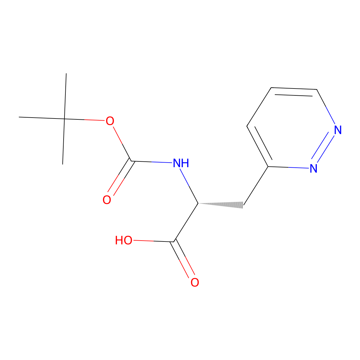 (2R)-2-{[(tert-butoxy)carbonyl]amino}-3-(pyridazin-3-yl)propanoic acid molecular structure, CAS 3026597-73-6
