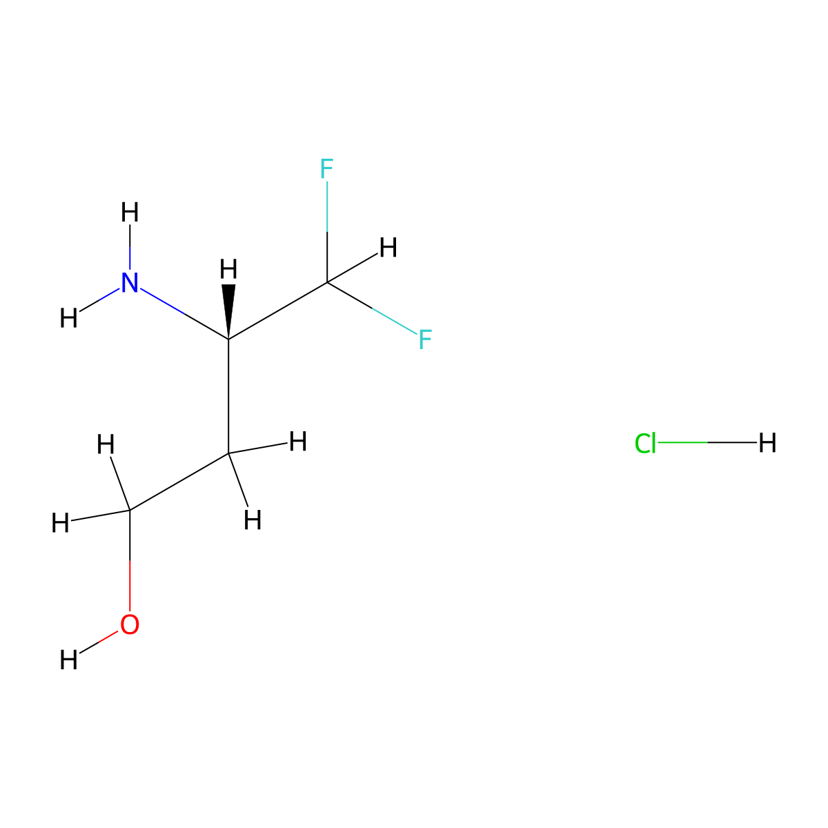 (3S)-3-amino-4,4-difluorobutan-1-ol hydrochloride molecular structure, CAS 3026597-76-9