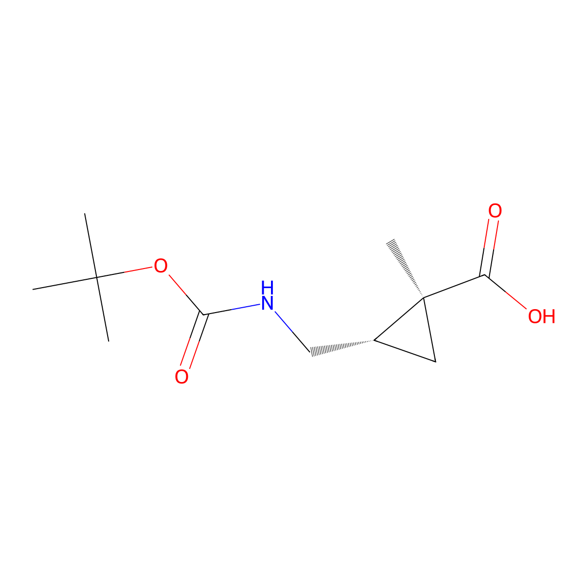 trans-(1S,2S)-1-methyl-2-[[(2-methylpropan-2-yl)oxycarbonylamino]methyl]cyclopropane-1-carboxylic acid molecular structure, CAS 3026597-91-8