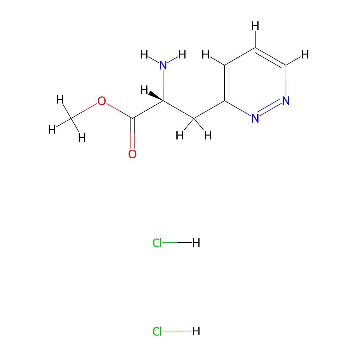 methyl (2R)-2-amino-3-pyridazin-3-ylpropanoate;dihydrochloride molecular structure, CAS 3026597-96-3