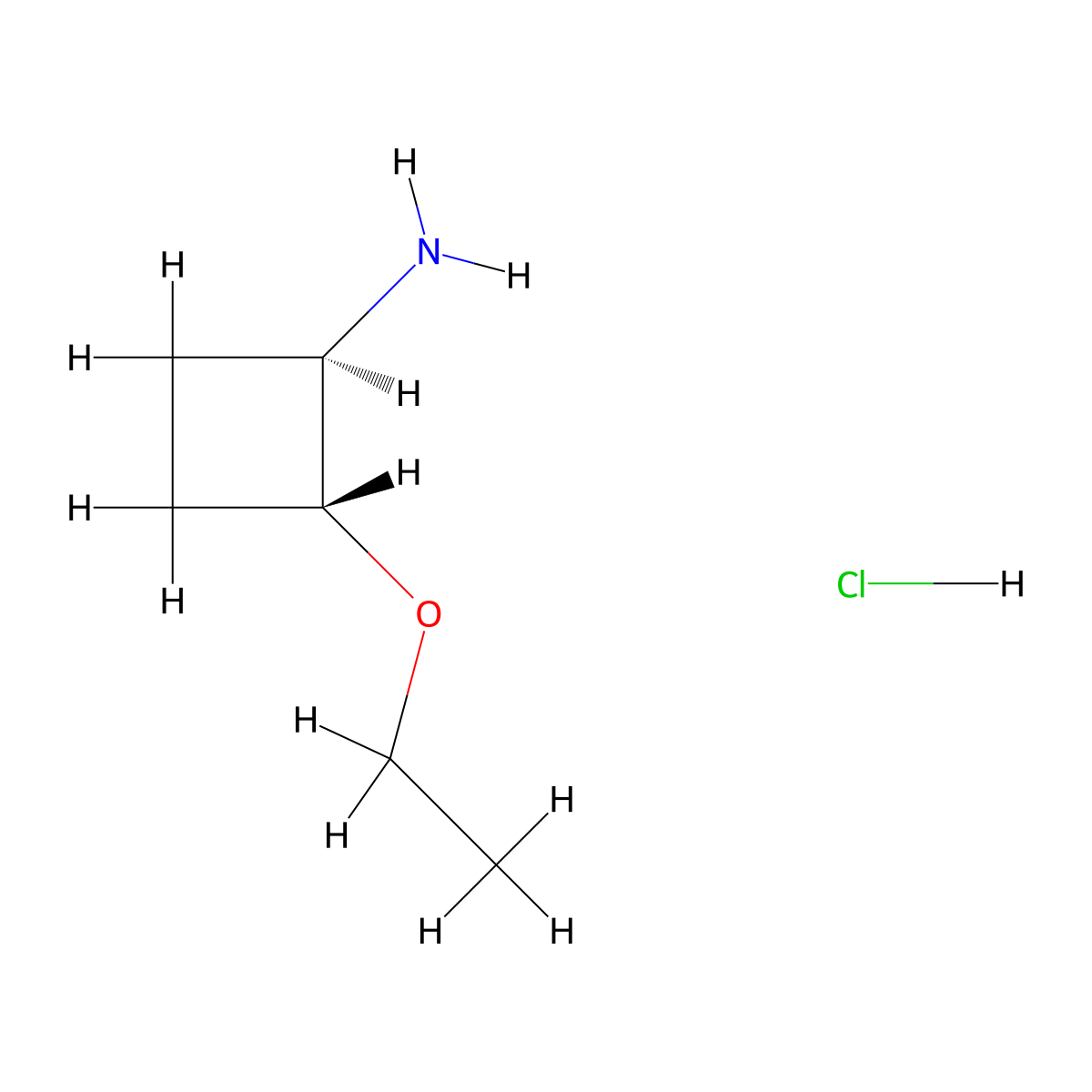 (1R,2R)-2-Ethoxycyclobutanamine Hydrochloride molecular structure, CAS 3026598-05-7