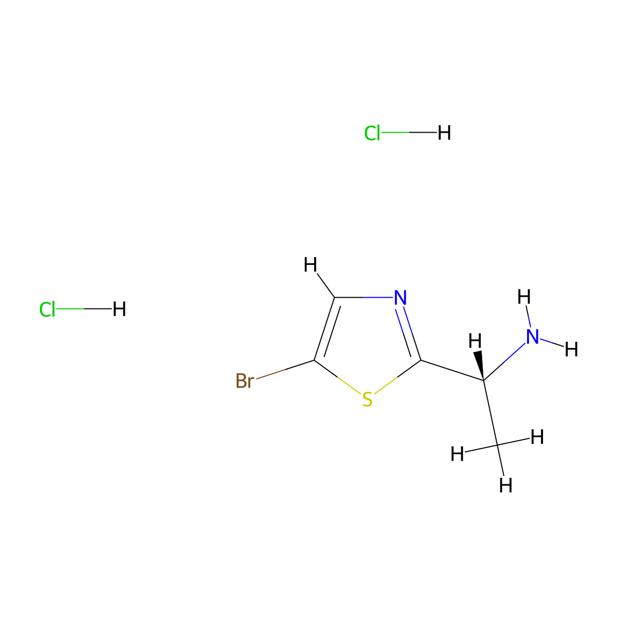 (1R)-1-(5-bromo-1,3-thiazol-2-yl)ethanamine;dihydrochloride molecular structure, CAS 3026598-21-7