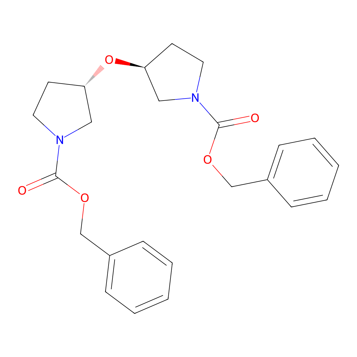 (3S,3'S)-Dibenzyl 3,3'-oxybis(pyrrolidine-1-carboxylate) molecular structure, CAS 3026598-40-0