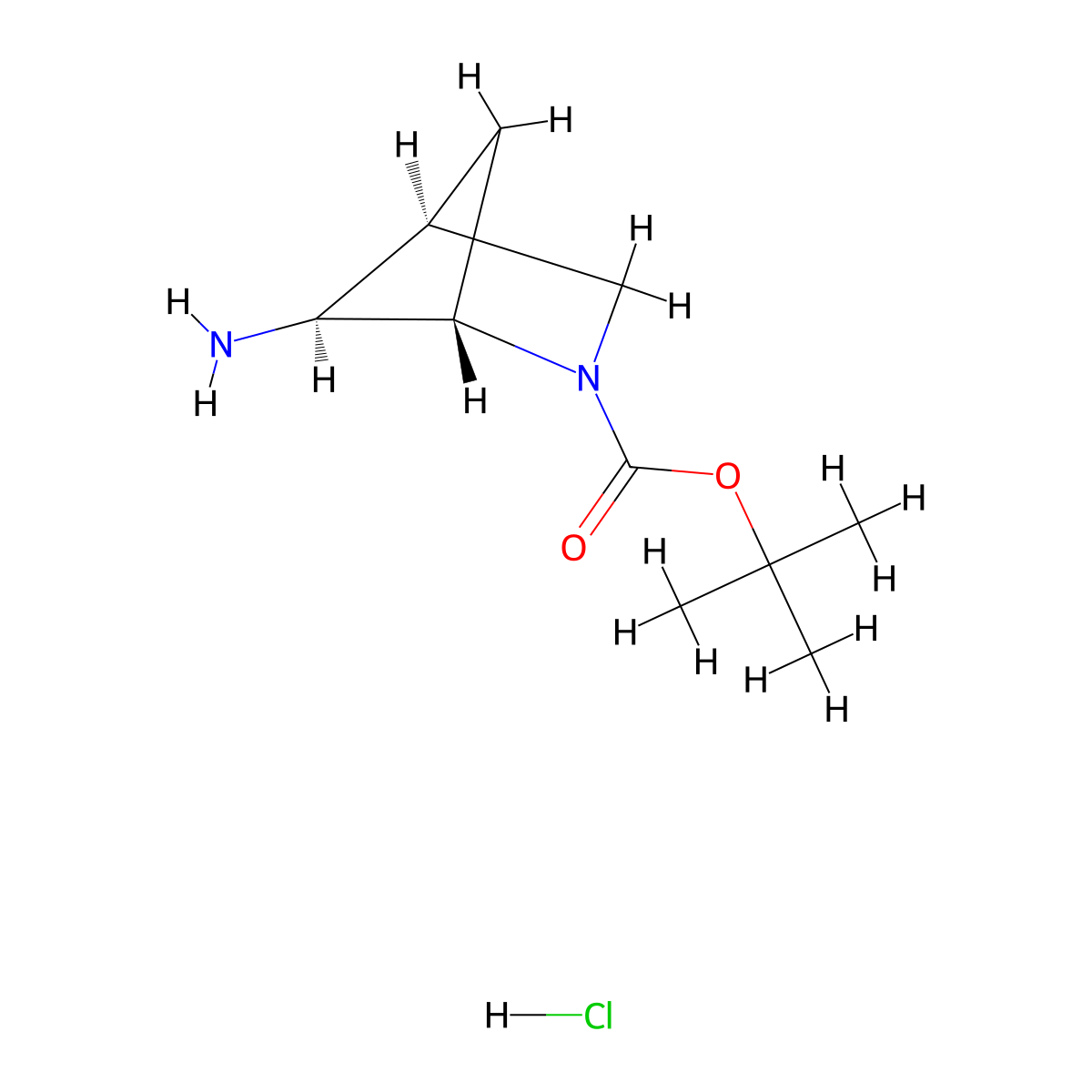 rac-tert-butyl (1R,4R,5R)-5-amino-2-azabicyclo[2.1.1]hexane-2-carboxylate hydrochloride molecular structure, CAS 3026598-53-5