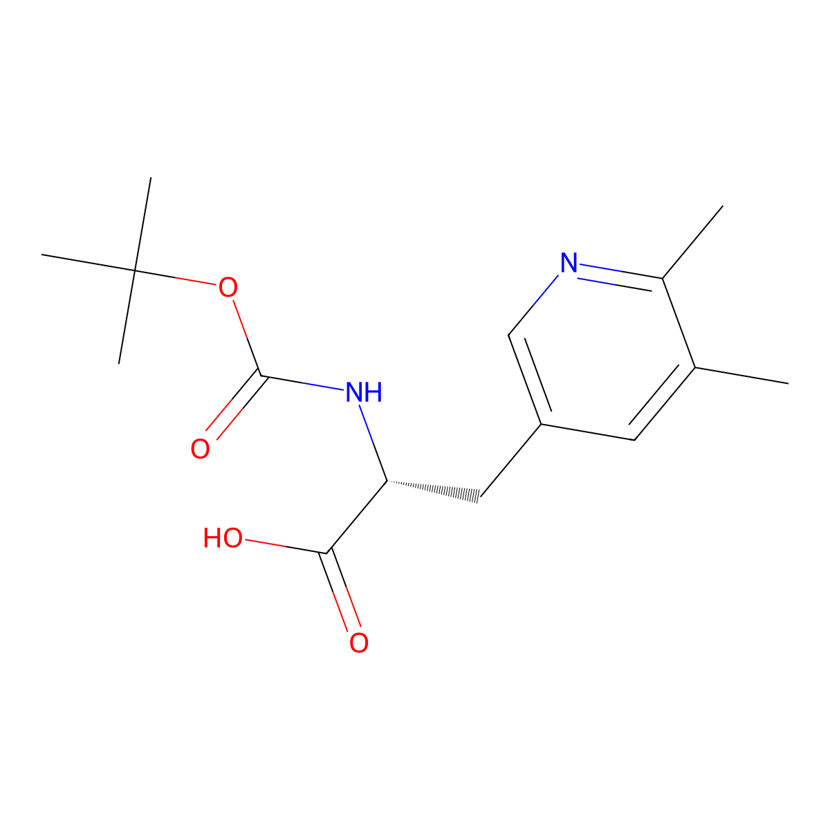(R)-2-((tert-Butoxycarbonyl)amino)-3-(5,6-dimethylpyridin-3-yl)propanoic acid molecular structure, CAS 3026598-59-1