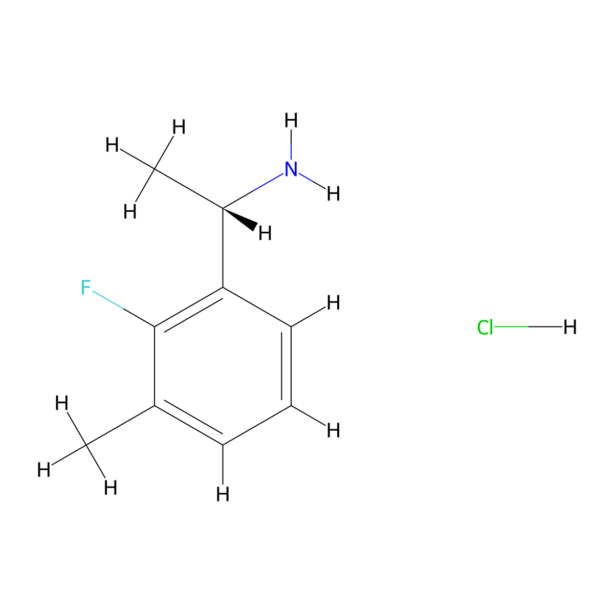 (S)-1-(2-Fluoro-3-methylphenyl)ethan-1-amine hydrochloride molecular structure, CAS 3026598-70-6
